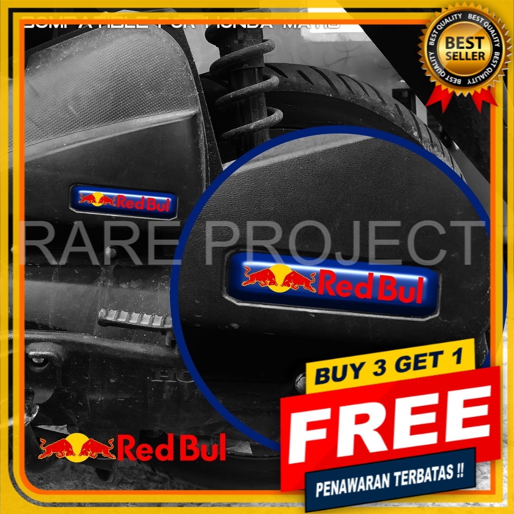 ESP STIKER MOTOR HONDA LOGO REDBULL EMBLEM TIMBUL ESP 3D BOX FILTER VARIO BEAT SCOOPY PCX AKSESORIS 