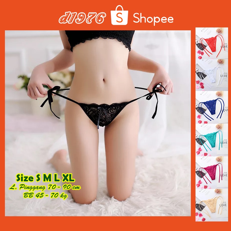 d1976 Sexy G String Celana Dalam CD Wanita Seksi GString Model Tali Bahan Spandex Free Size S M L XL