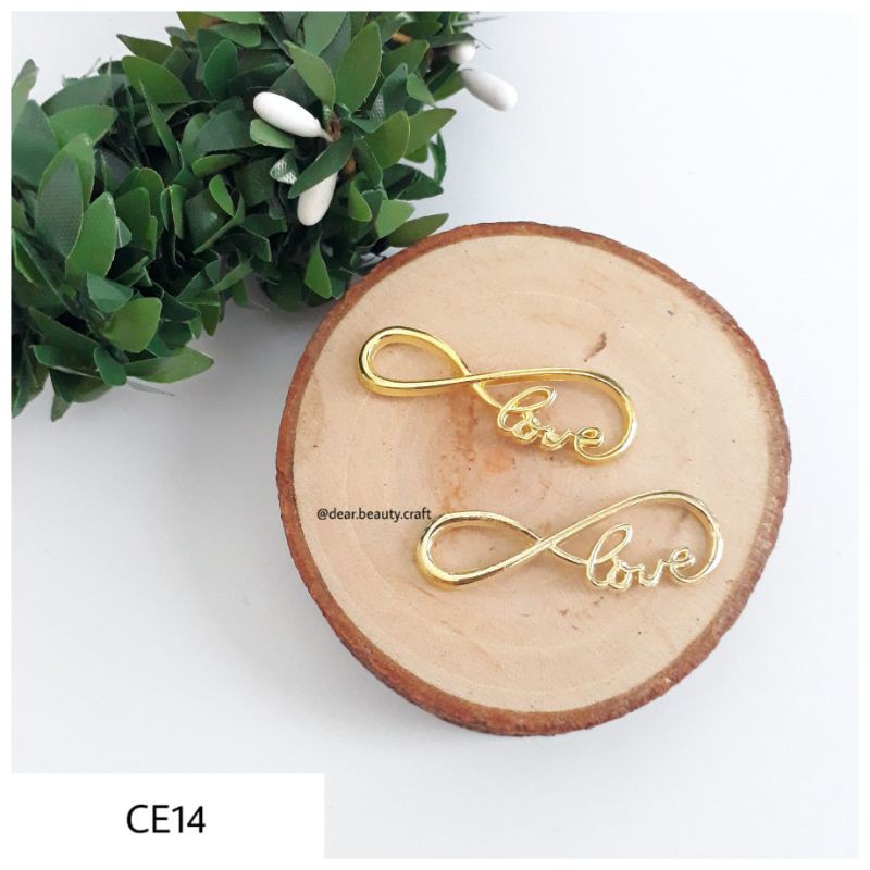 CE14 - Charm Emas Infinity Love - Charm Gelang/Kalung