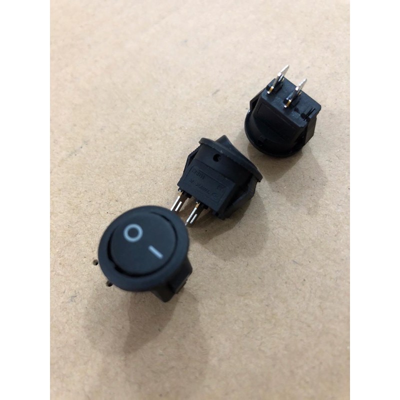 Saklar Rocker switch BULAT MINI HITAM 2 pin / 2 kaki ON OFF ROCKER SWITCH