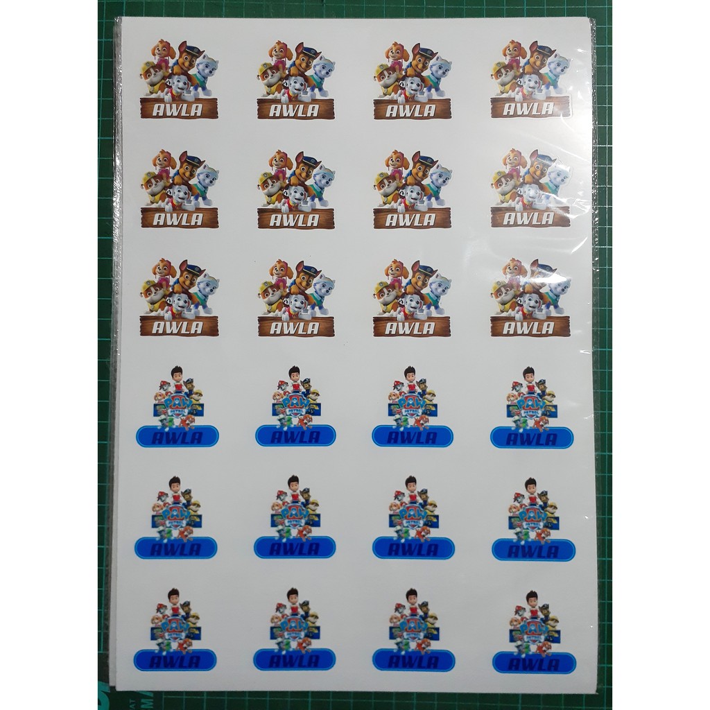 

192pcs Stiker Label Nama Lucu Kekinian Tahan Air & Anti Luntur untuk Anak Laki-laki Tema Paw Patrol