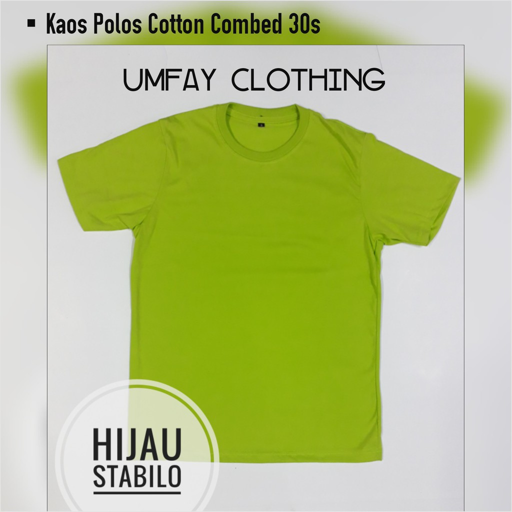 KAOS POLOS BANDUNG LENGAN PENDEK - HIJAU STABILO