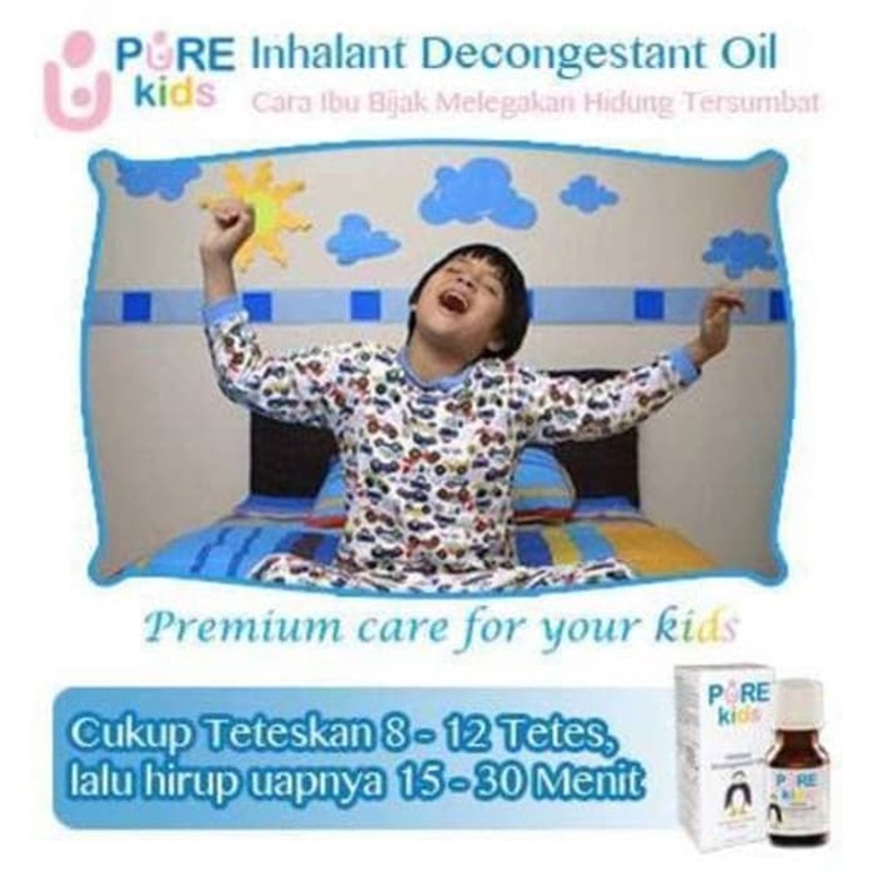 Pure Kids Inhalant Decongestant Oil 10ml x2 Paket Tungku Aromaterapi Anak