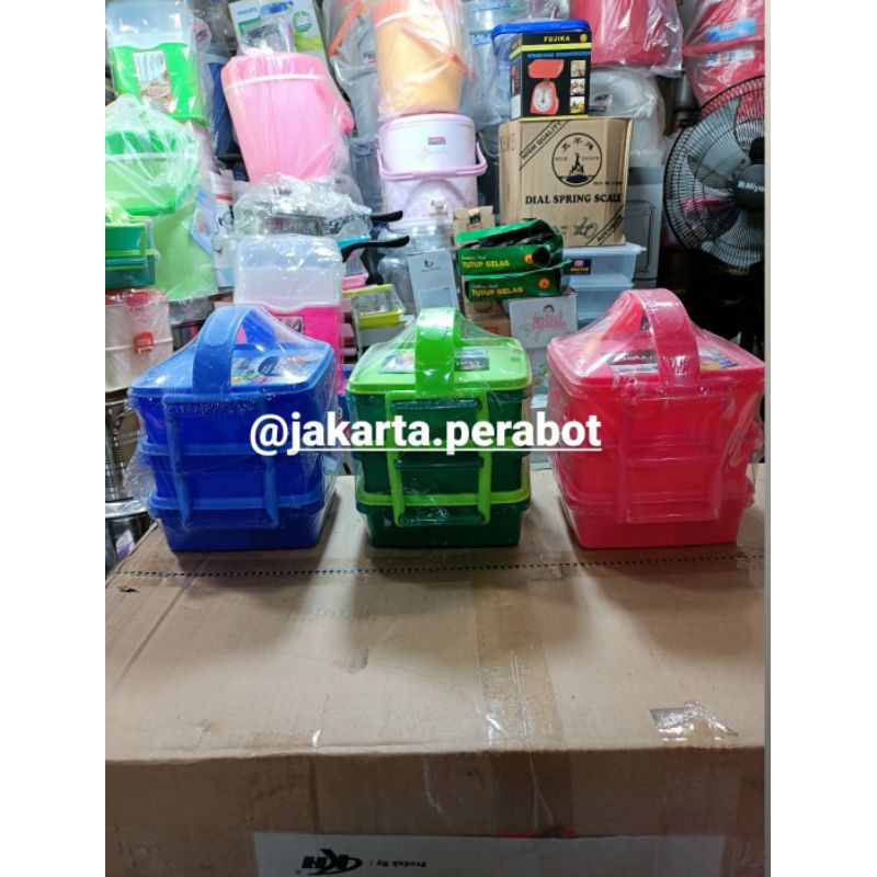 KH-Rantang Plastik Segi Susun 3