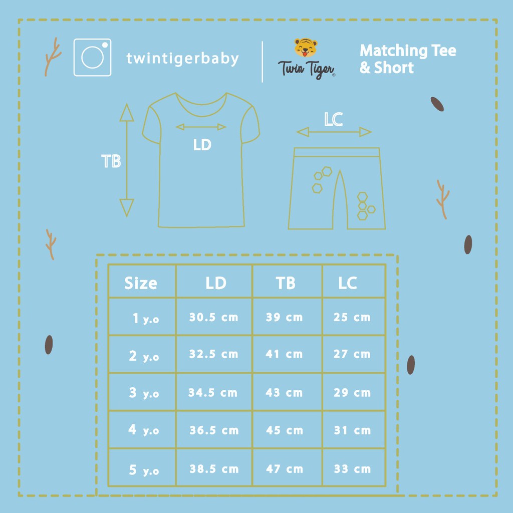 TWIN TIGER BABY BAJU ANAK MATCHING TEE &amp; SHORT BAJU BAYI 1-5 Tahun SNI