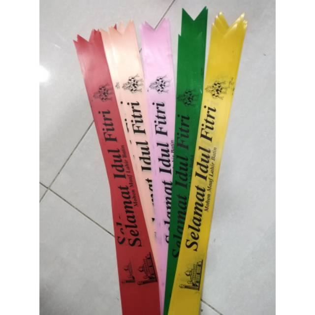 Pita parcel selempang idul fitri lebaran mix warna 4x50cm 50 pcs