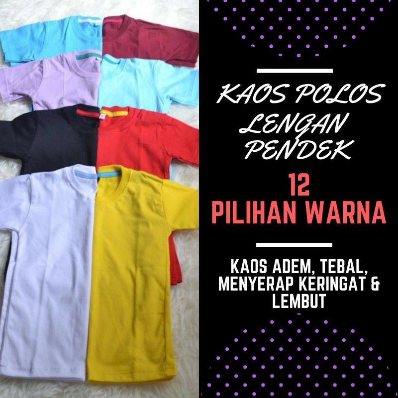 KAOS POLOS PUTIH KAOS MURAH BAJU KAOS DISTRO BAJU ANAK CEWEK COWOK KAOS POLOS LENGAN PENDEK ANAK NEW