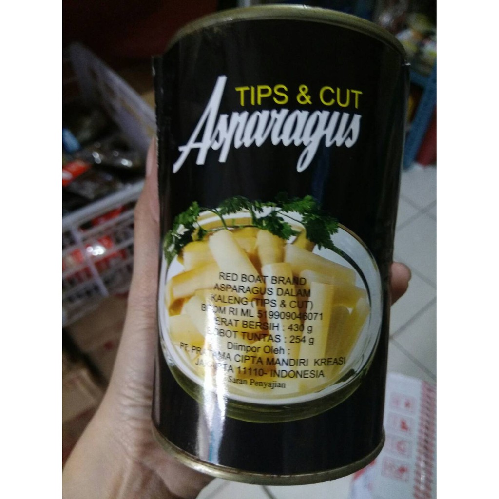 CUTS ASPARAGUS / ASPARAGUS DALAM KALENG 430 GRAM