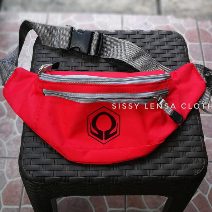 TAS SELEMPANG WAISTBAG HEXOHM VAPE CUSTOM MERAH 8R - SLC STORE TERLENGKAP