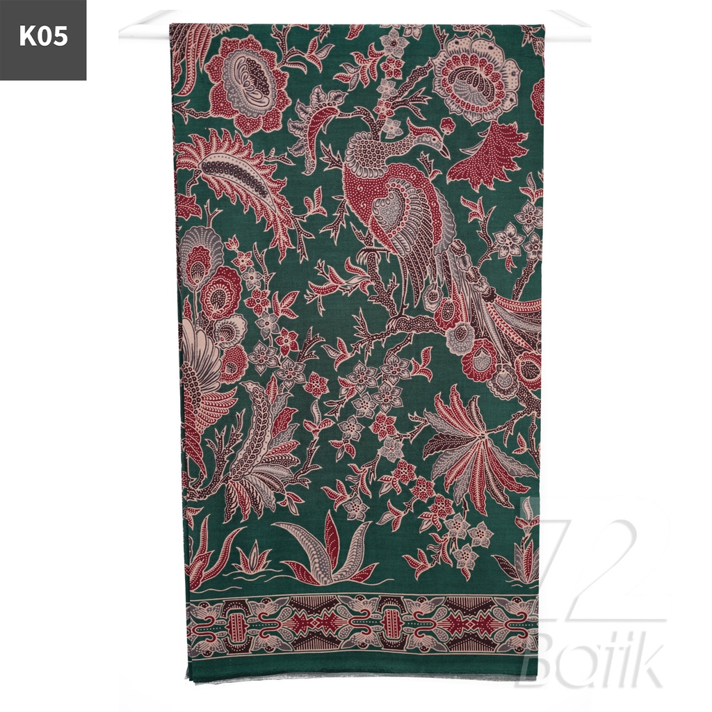 KAIN BATIK PREMIUM Bahan Katun Motif Burung Merak Warna Merah 721899 Cap 72 Jarik Jarit Samping Kebat Panjang Batik Katun Modern Premium Bahan Seragam Batik Pernikahan Kantor Keluarga Murah Kamen Jadi Batik Bali Lembaran