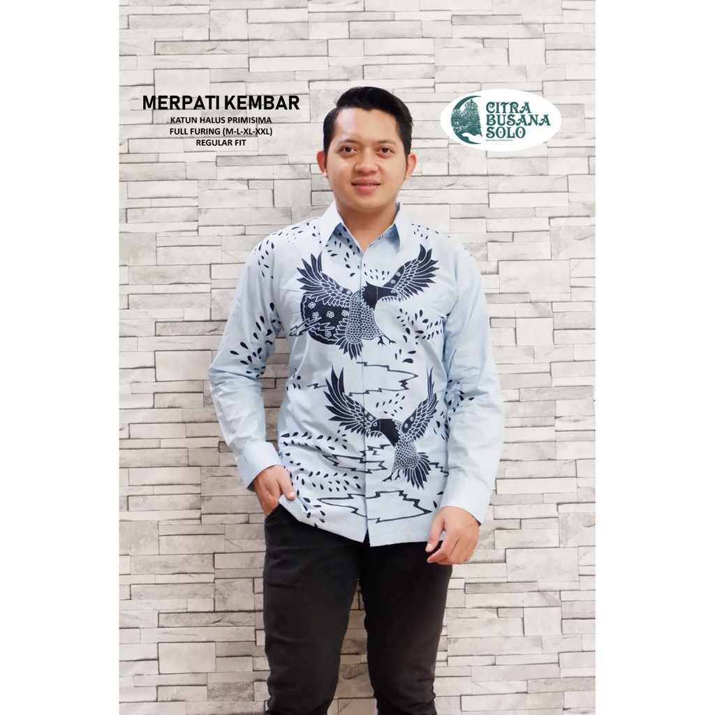 MERPATI KEMBAR Kemeja Batik Pria Full Furing Bahan Katun Primisima