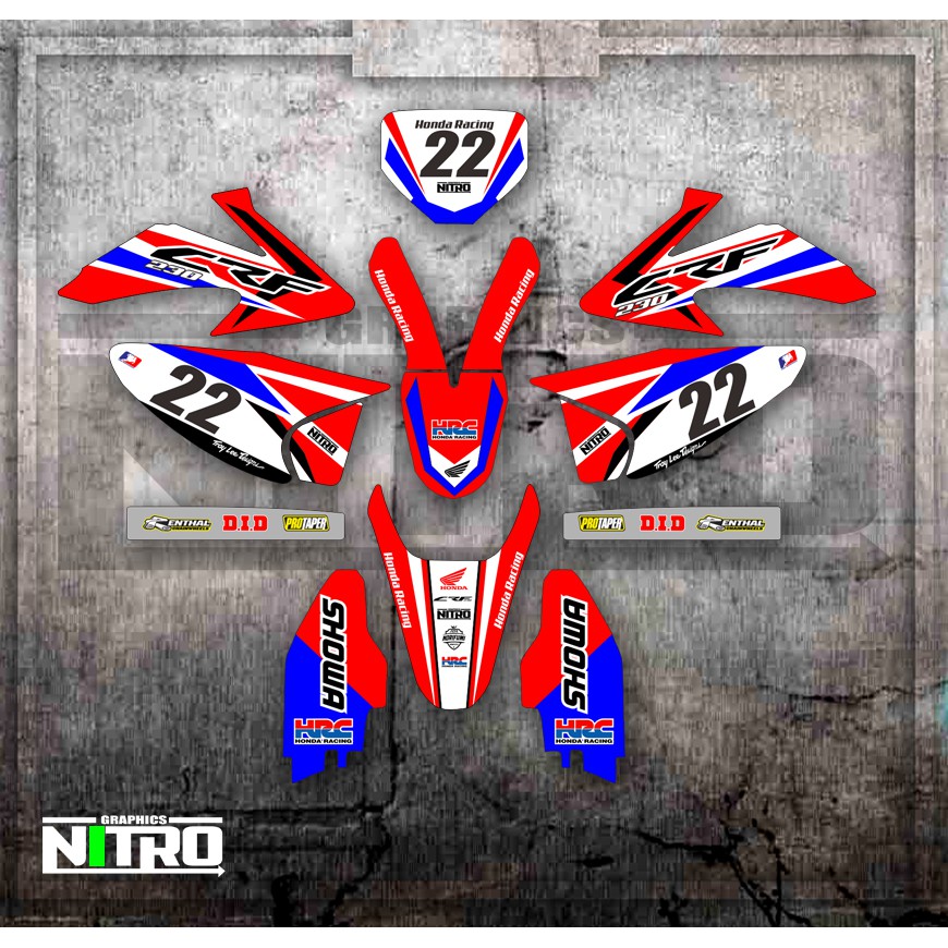 STICKER STIKER DECAL CRF 230 BISA DI CUSTOM