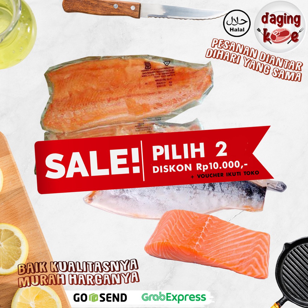 

IKAN SALMON FILLET PREMIUM ikan fillet beku 1 KG DK201