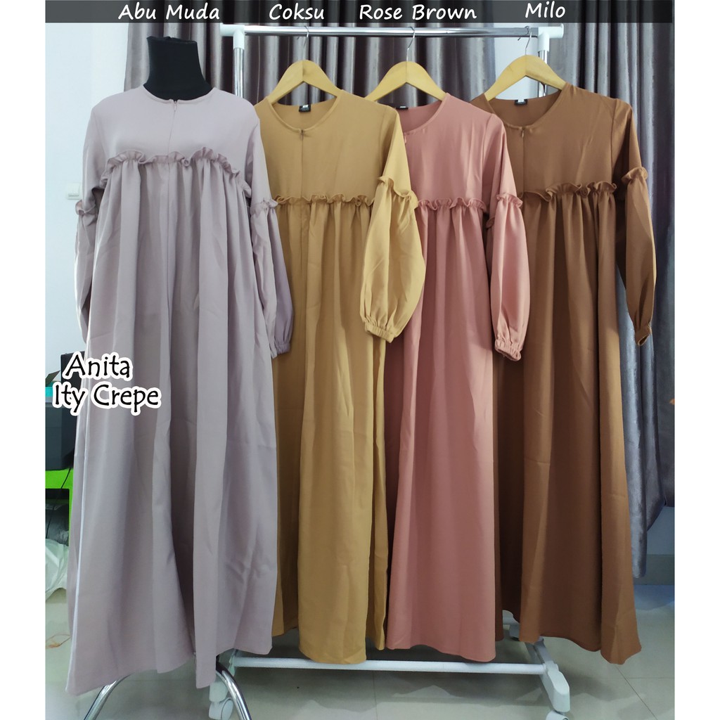 Gamis Ity Crepe Rempel/ Dress Ity Crepe L-XL