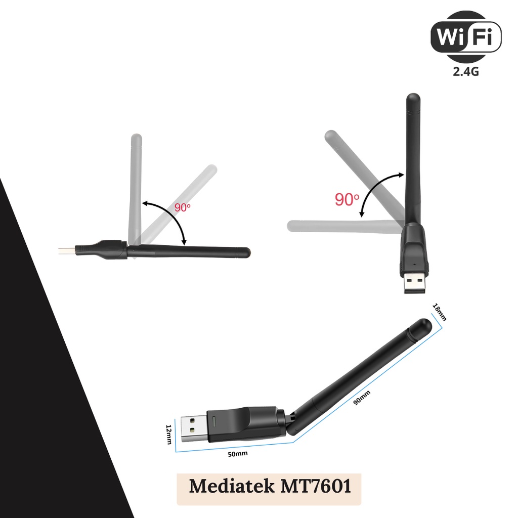 Dongle Wireless Wifi MT7601 USB Wifi Receiver Untuk Set Top Box TV Digital PC dan Laptop