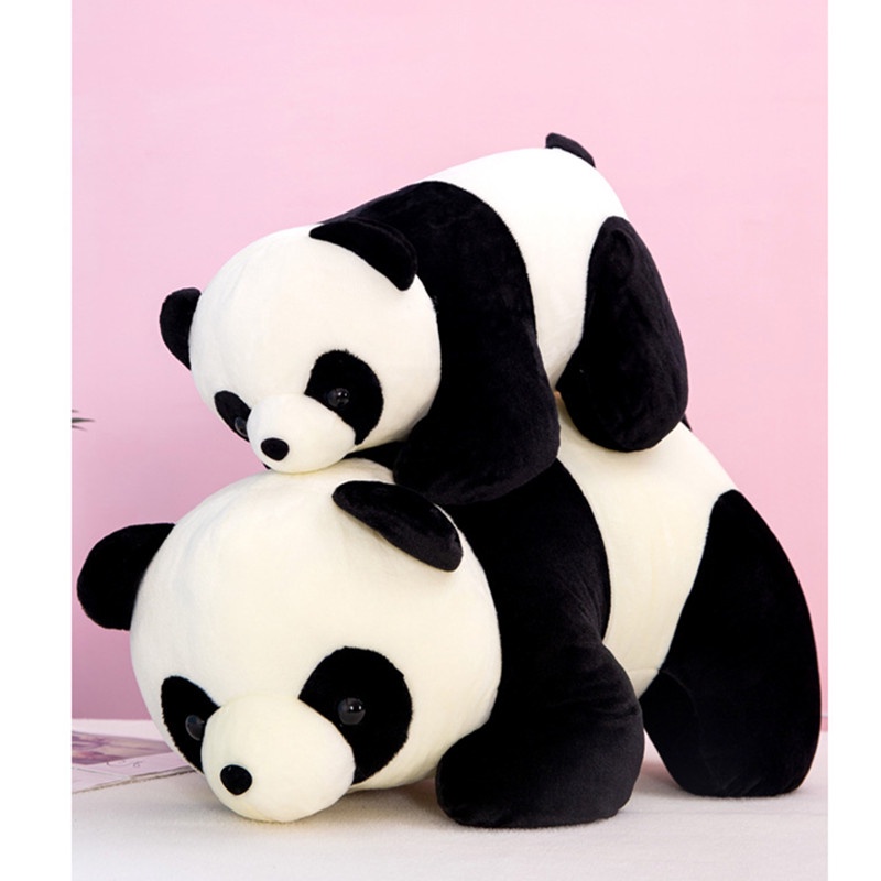 Mainan Boneka Bantal Stuffed Plush Panda 25CM 35CM Bahan Katun PP Untuk Hadiah Ulang Tahun Anak