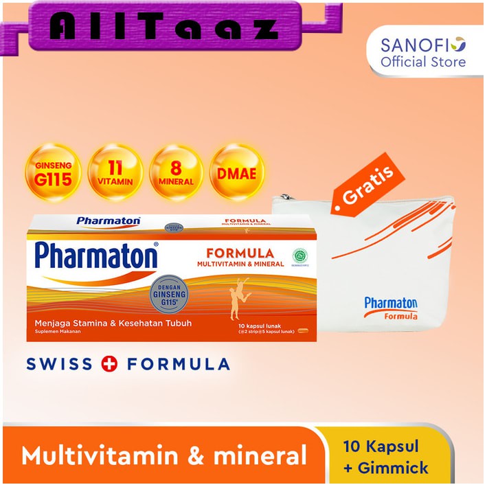 Pharmaton Formula Multivitamin 10s Free Exclusive Pouch Pharmaton