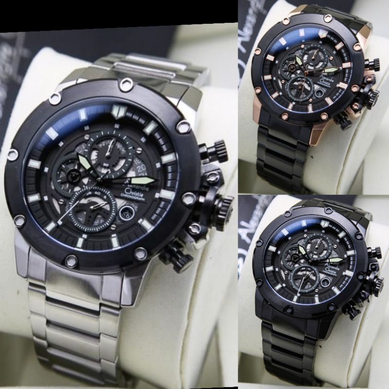 Jam Tangan Pria Alexandre Christie Ac 6564 Mc Rantai Original Fashion Pria