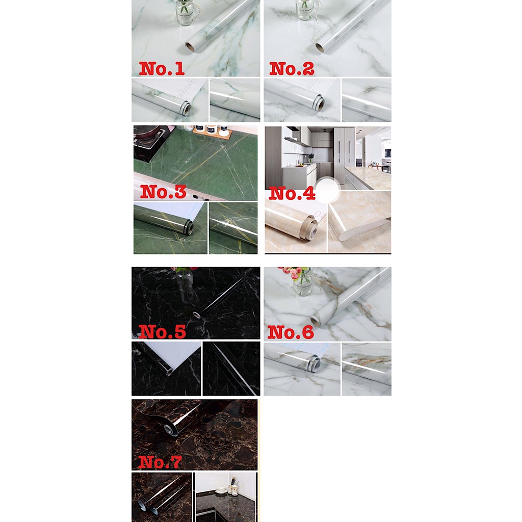 BOSJKT288 Wallpaper Stiker Motif Marmer Anti Air 60cm x 3meter