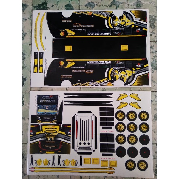 Lembaran PaperCraft Bus Tunggal Jaya Mooneyes JB3+SHD Geprek Skala 1:35