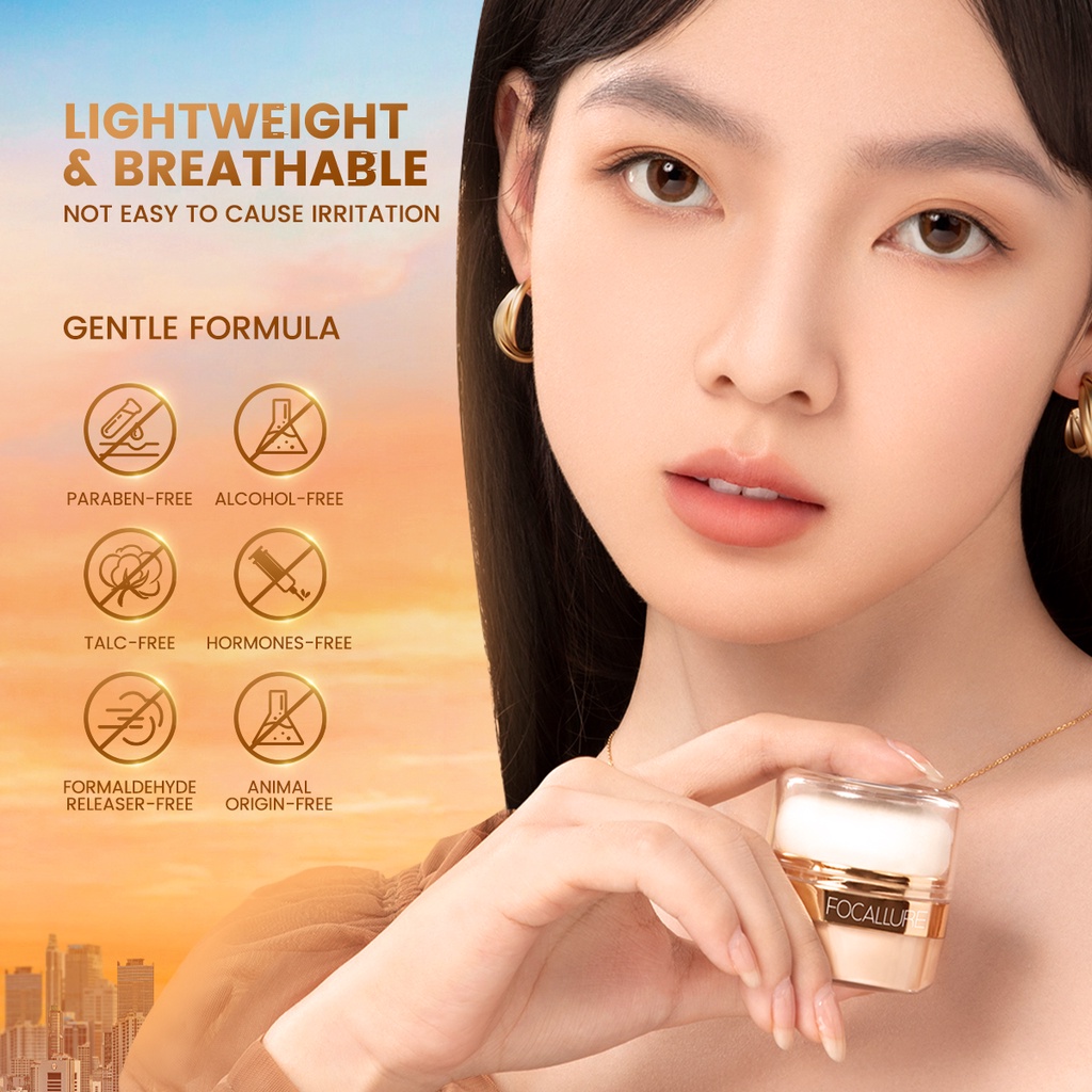 FOCALLURE #AmberGold Oil-Control Setting Powder Loose Powder &amp; High Pigmented Easy To Blend Blusher Powder