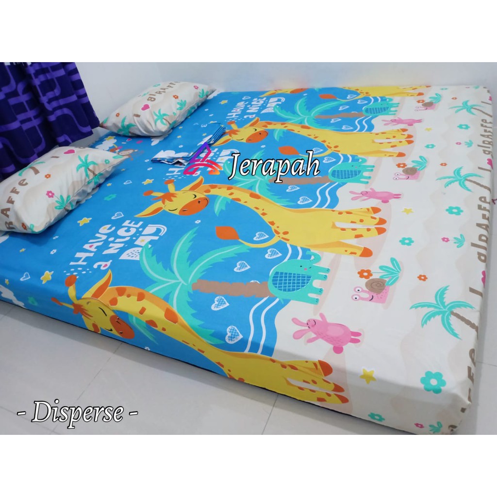 sprei homemade karakter 180x200 160x200 seprai minimalis anak anak seprei motif hewan jerapah