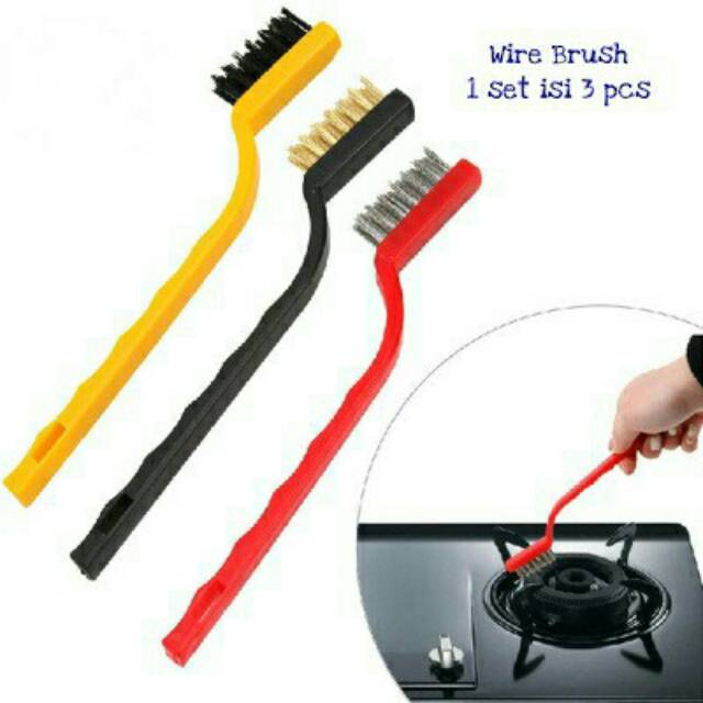 ST-305 Sikat Kawat Tembaga Nylon Pembersih Kompor Serbaguna Wire Brush Isi 3 Pcs