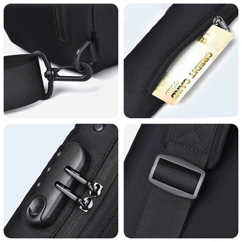 WEIXIER X303 Tas Selempang Pria Shoulder Bag USB Port Anti Maling WK-SBY