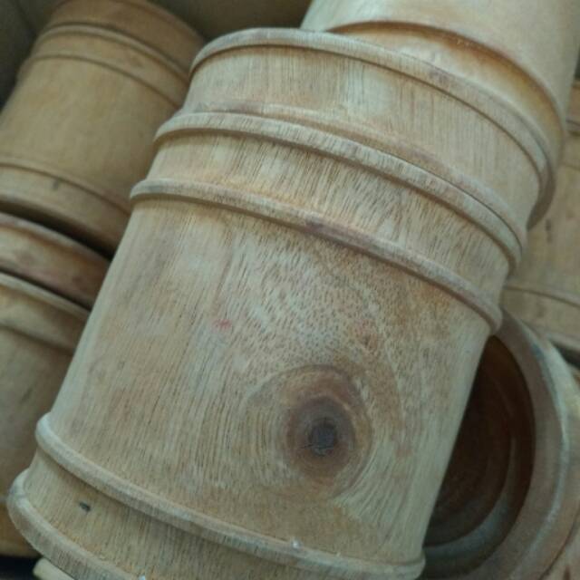 Toples Cup kayu Mahoni tempat bumbu kopi gula pajangan
