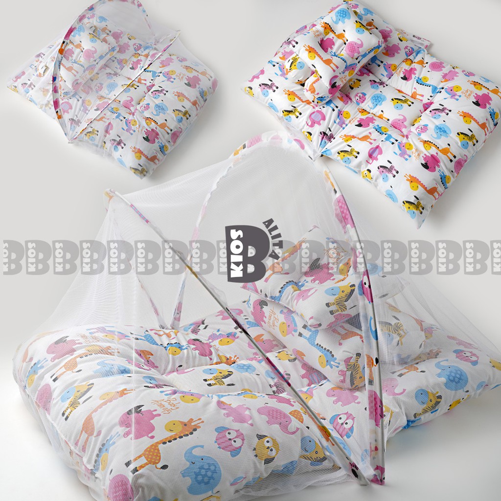 KASUR KELAMBU BAYI SET BANTAL PEYANG GUL JUMBO  / KASUR KELAMBU BAYI / KASUR LIPAT KELAMBU