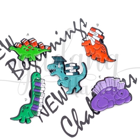 Pin Dino Loves Books Bros Tas Motif Dinosaurus Buku Lucu GH 208807