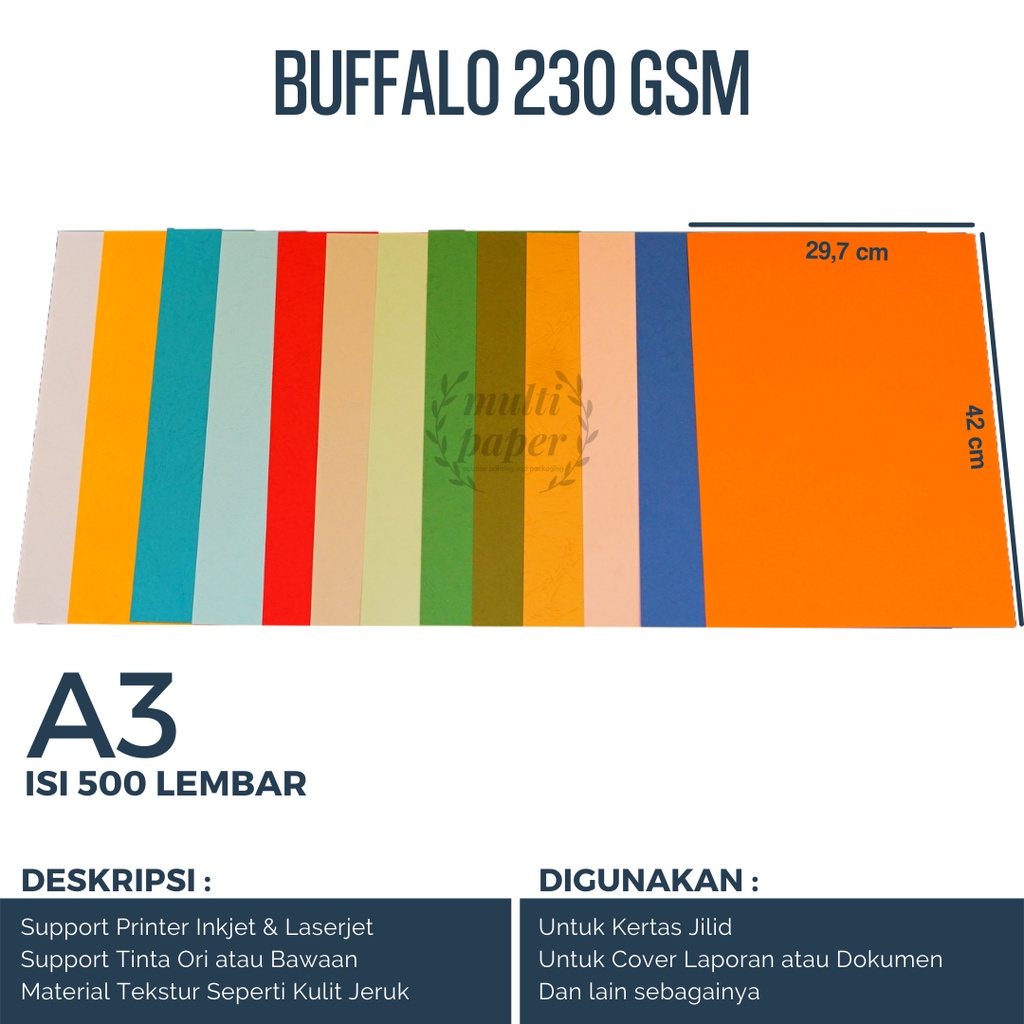 

Kertas Cover A3 Buffalo isi 500 lembar / Kertas Buffalo A3 / Kertas Jilid A3 / Kertas Cover A3