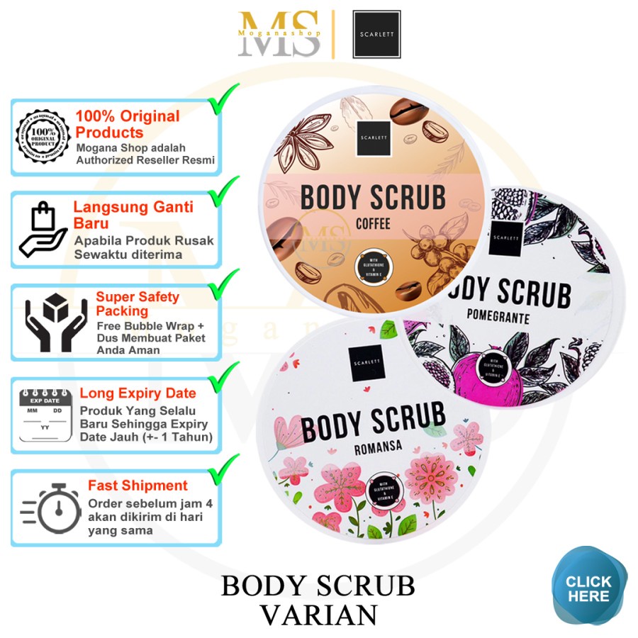 [ LULUR ] Scarlett Whitening Body Scrub | Lulur Mandi ORIGINAL BPOM