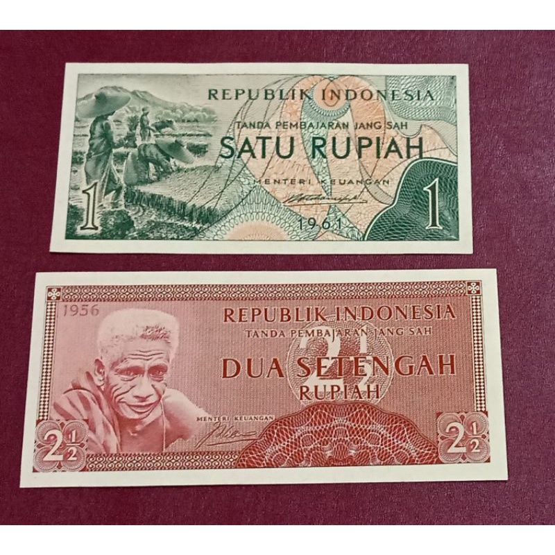 uang beda tahun satu rupiah dan dua setengah rupiah