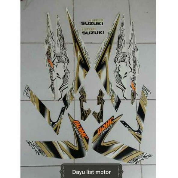 striping satria fu 2011 hitam putih kuning