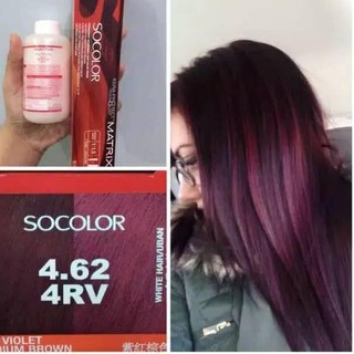 Matrix Socolor 4 62 4rv Dark Violet Brown Red Burgundy Hair Dye