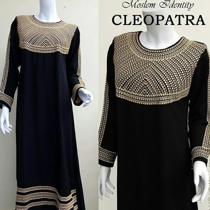 Gamis Abaya Hitam eklusive, Gamis Pesta Bordir, Abaya Aisyah Jumbo - Hitam, XXL Fashiion