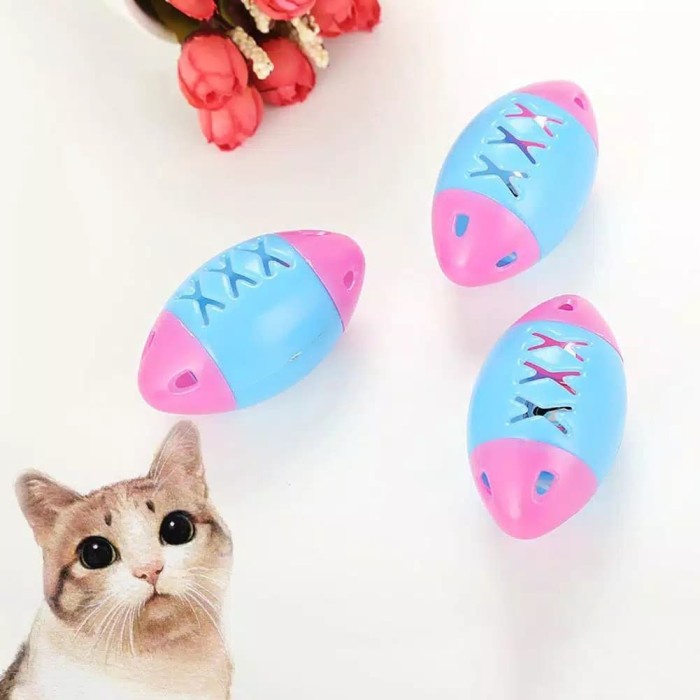 Mainan Anjing Kucing &quot;BOLA RUGBY BUNYI&quot; Kitten Dog Toys