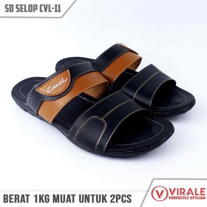 Sandal Selop Pria Kulit Termurah - Sandal Slop Pria Kualitas Premium CVL-11 HT