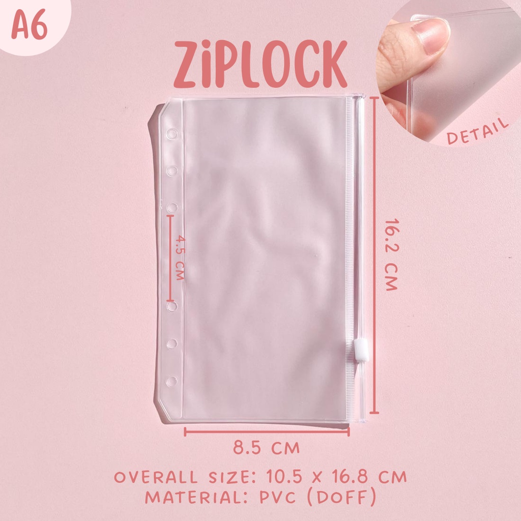 

(A6 Size) Ziplock Binder File Organizer 6 Ring