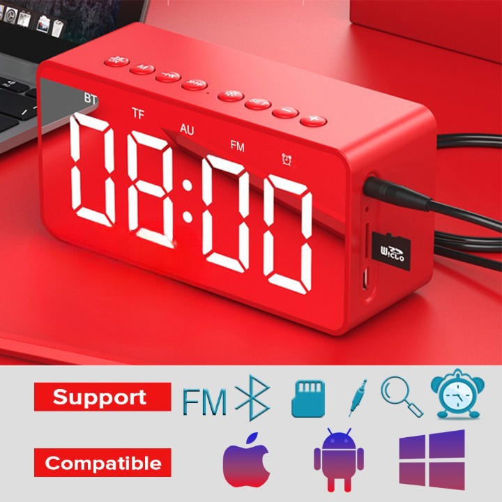 Jam Alarm Clock with Bluetooth Speaker TF AUX FM Radio - BT506F