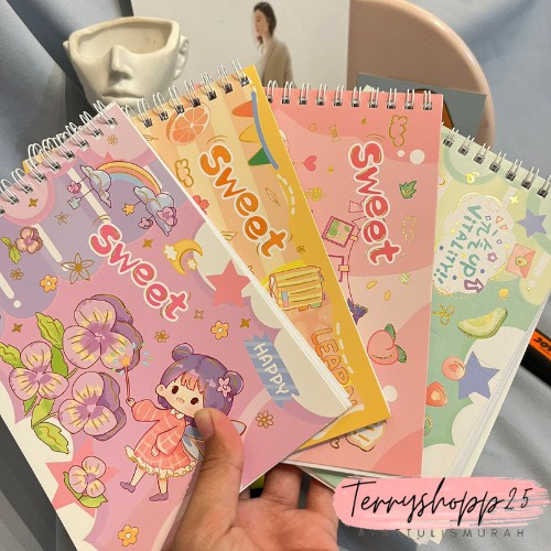 

Buku Spiral Isi Full Stiker Karakter Cewe Lucu Stiker Jurnal Bisa COD