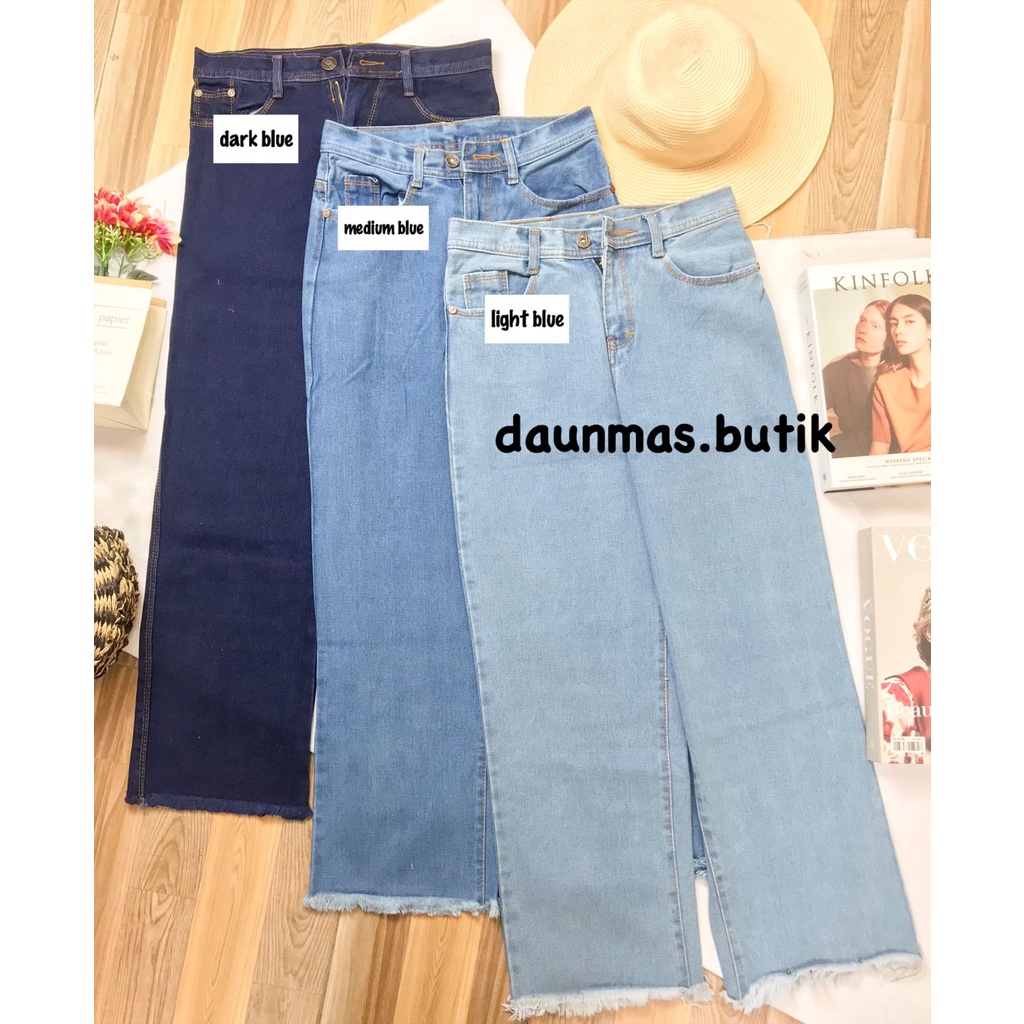 1KG MUAT 2PCS | HIGHWAIST KULOT JEANS WANITA RAWIS HITS OOTD FASHION WANITA SELEBGRAM