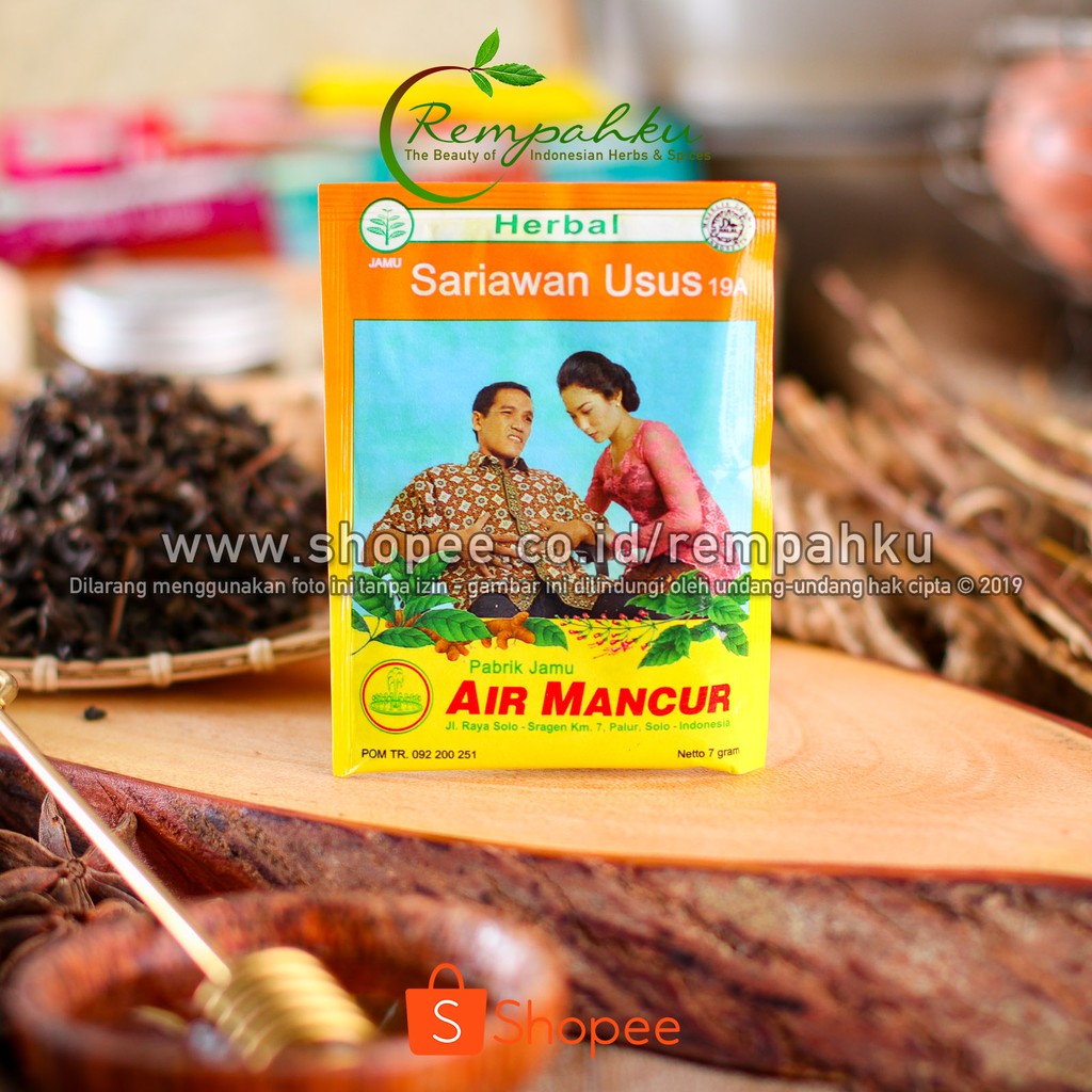 Rempahku - Jamu Air Mancur SARIAWAN USUS 1pc Herbal Sakit Perut Mules