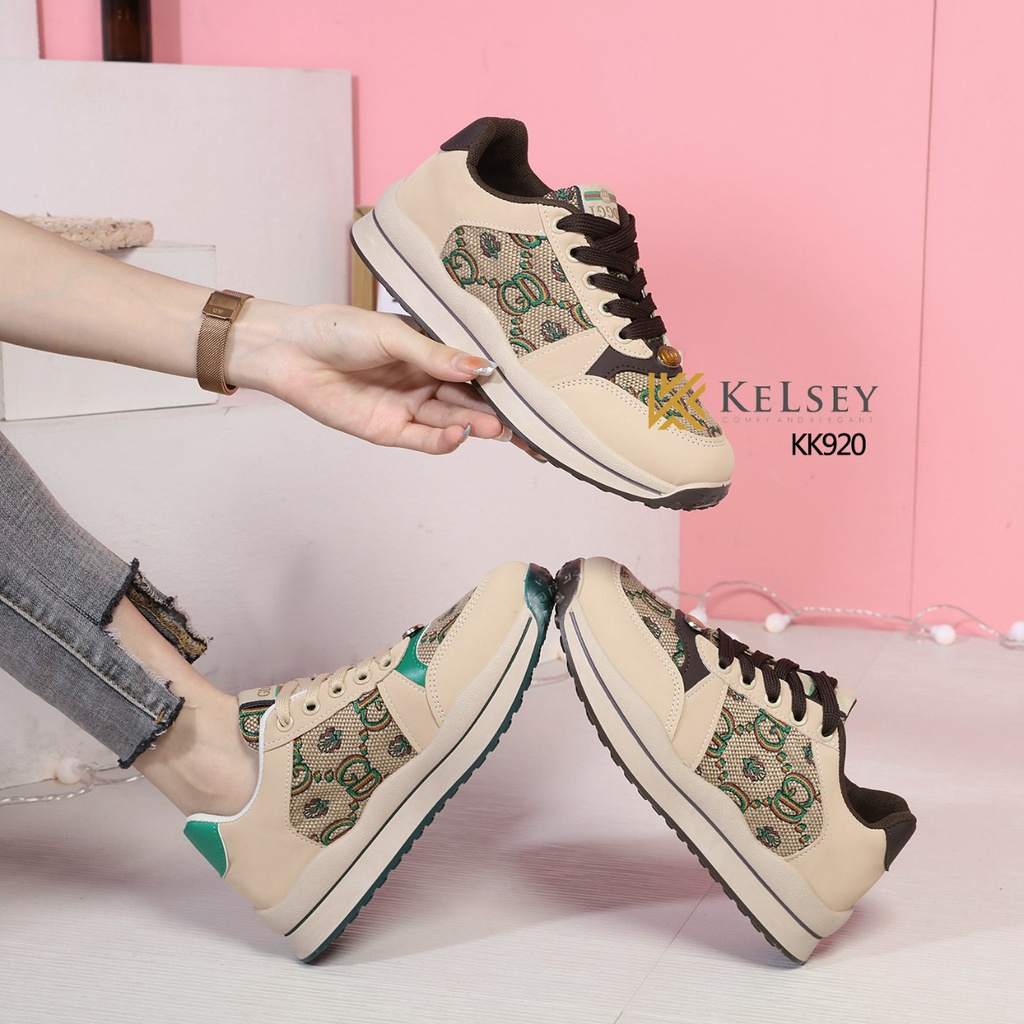 (GRATIS ALAS KAKI) Kelsey Sepatu Sneakers  Wanita  Import KK920