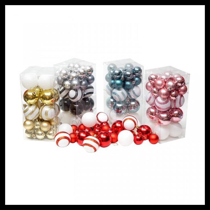 

Hiasan Bola Natal Campur Ukuran 4Cm + 6Cm Isi 30 / Dekorasi Natal