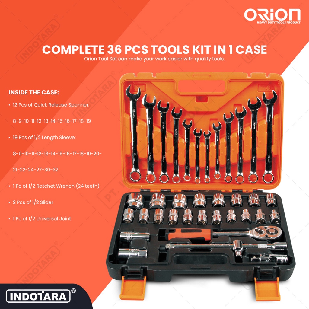 Hand Toolset / Tool Kit Set / Toolkit Toolbox Orion - TR006-5