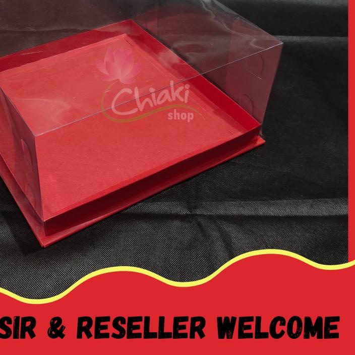 

➧ Box Mika ALAS MERAH 25 x 25 x 12 Cupcake isi 9 Cake Pudding Tart Dus RED Karton Tebal Chiaki Kotak ۞