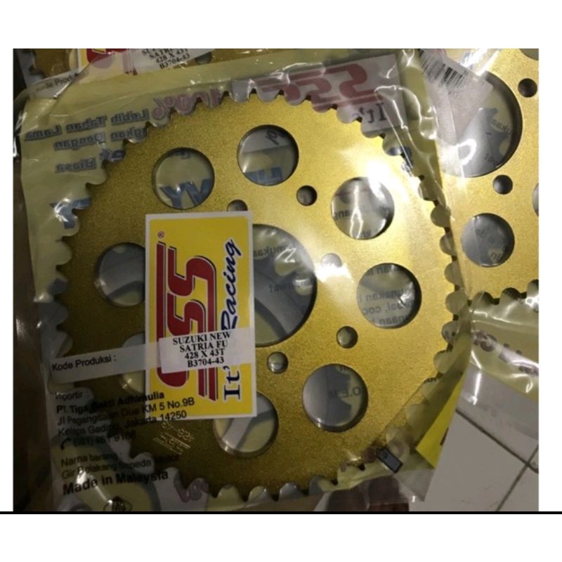 GEAR SSS 428 BELAKANG GOLD SIZE (35T~45T) MOTOR  SATRIA F150 NEW SATRIA FU SATRIA 2T SMASH SHOGUN