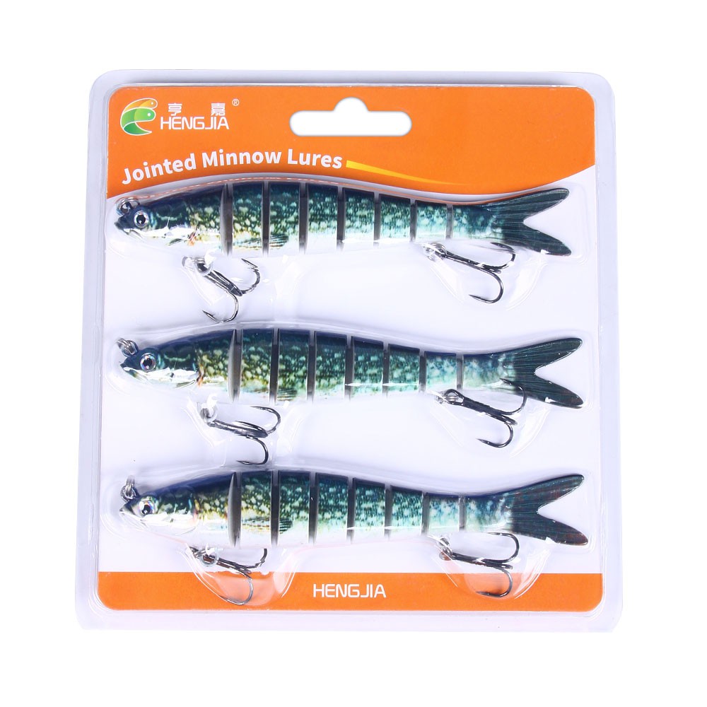 Hengjia 3pcs / Set Umpan Pancing Ikan Minnow Imitasi Bahan Plastik 13.7cm 27g Warna Campur